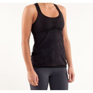 Lululemon Run Stuff Your Bra Tank Top Black Cross-Back Design Womens Activewear